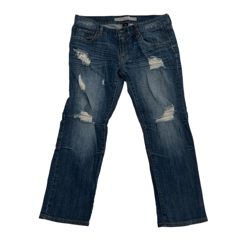 Refuge Cropped Distressed Jeans Size 7 Women's
